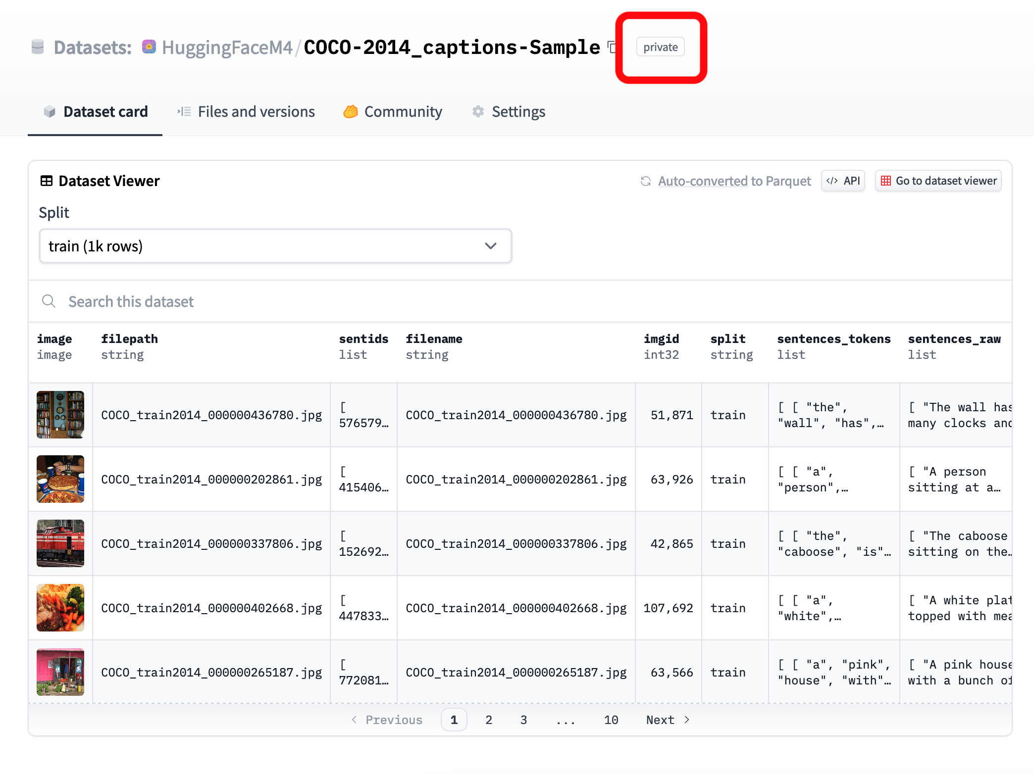 screenshot of Data Studio on a private dataset owned by a Team or Enterprise organization.